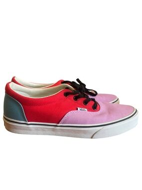 Vans Era Colorblock Canvas Sneakers Pink Red Blue Lace Up Women’s 10